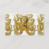Octopus antiek illustratie zee monster visitekaartje (Achterkant)