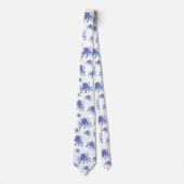 Octopus Aqua Mosaic Zee Life Naadloos patroon Stropdas (Voorkant)