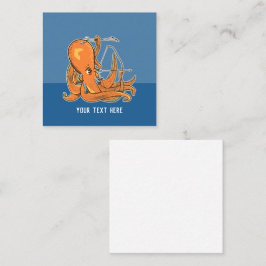 Octopus Archery Bow en Arrow Notitiekaartje (Voorkant / Achterkant)