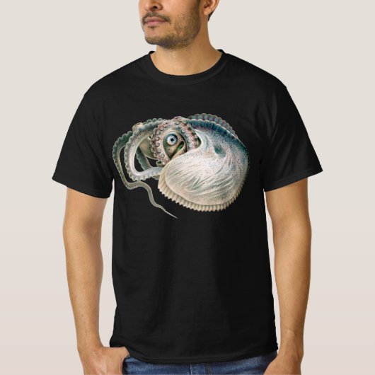  octopus argonaut, zeedieren t-shirt (Voorkant)