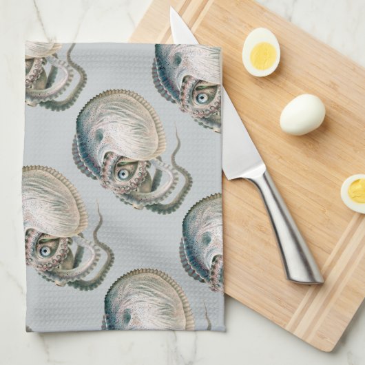  octopus argonaut, zeedieren theedoek (Quarter Fold)