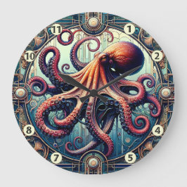 Octopus Art Deco Grote Klok