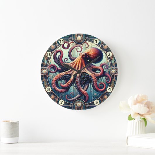 Octopus Art Deco Grote Klok (Huis)