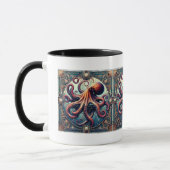 Octopus Art Deco Mok (Links)