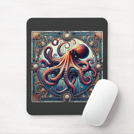 Octopus Art Deco Muismat (Met muis)