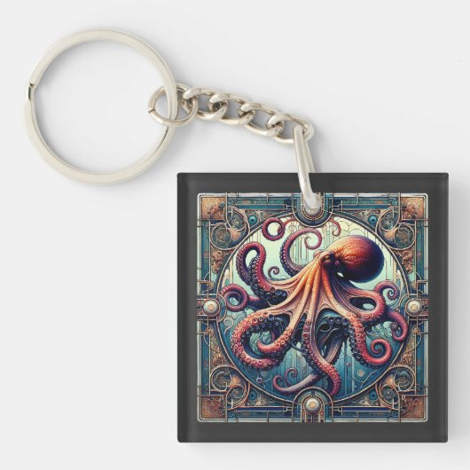 Octopus Art Deco Sleutelhanger (voorkant)
