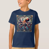 Octopus Art Deco T-shirt (Voorkant)