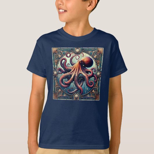 Octopus Art Deco T-shirt (Voorkant)