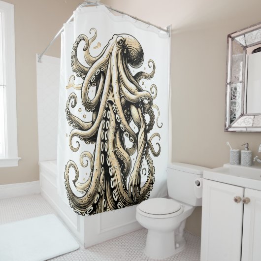 Octopus Art Douchegordijn (In situ)