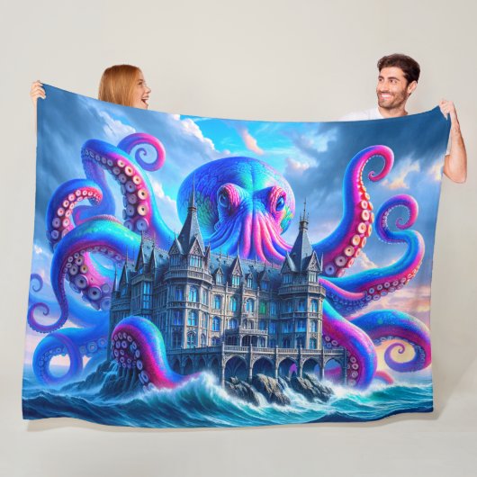 Octopus Art Fleece Deken (In situ)