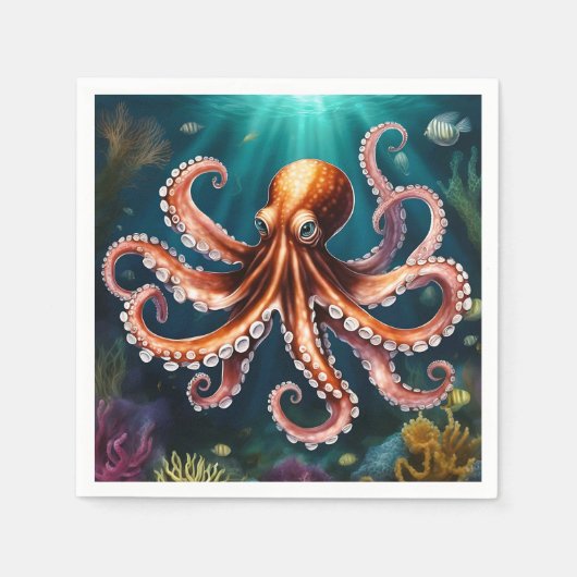 Octopus Art Onderwater Servet (Voorkant)