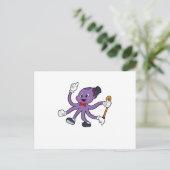 Octopus as Magician with Hat Briefkaart (Staand voorkant)