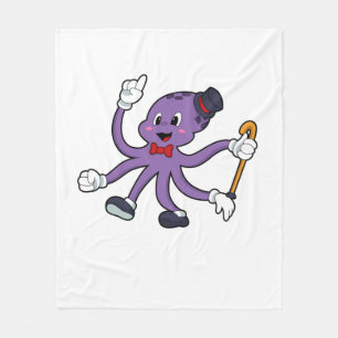 Octopus as Magician with Hat Fleece Deken