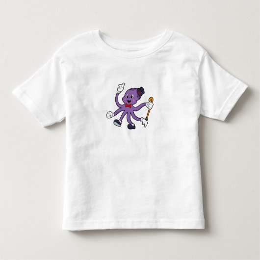 Octopus as Magician with Hat Kinder Shirts (Voorkant)