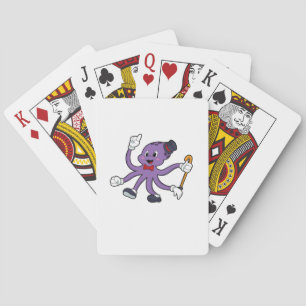Octopus as Magician with Hat Pokerkaarten