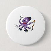 Octopus as Magician with Hat Ronde Button 7,6 Cm (Voorkant)