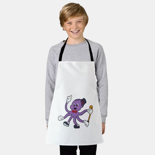 Octopus as Magician with Hat Schort (Gedragen)