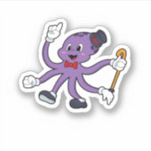 Octopus as Magician with Hat Sticker (Voorkant)