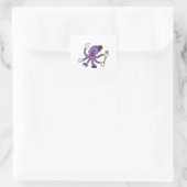 Octopus as Magician with Hat Vierkante Sticker (Tas)