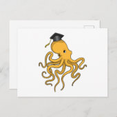 Octopus as Student with Diploma Briefkaart (Voorkant / Achterkant)