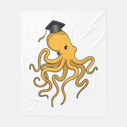 Octopus as Student with Diploma Fleece Deken (Voorkant)