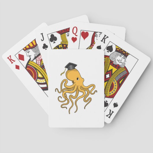 Octopus as Student with Diploma Pokerkaarten (Achterkant)
