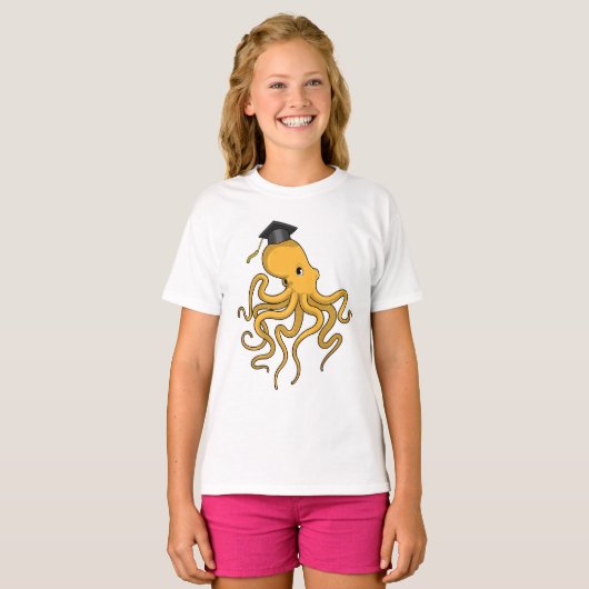 Octopus as Student with Diploma T-shirt (Voorkant volledig)