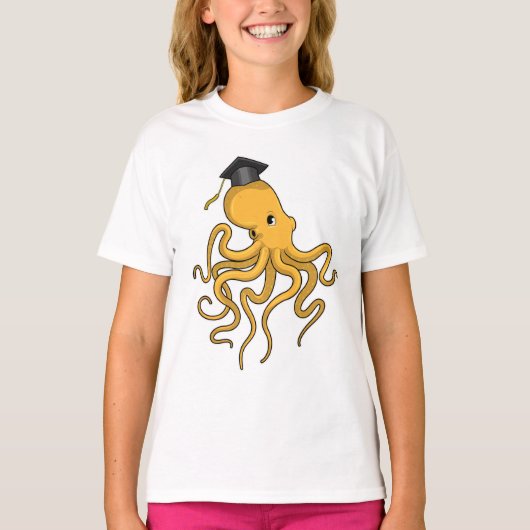 Octopus as Student with Diploma T-shirt (Voorkant)