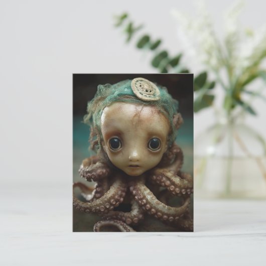 Octopus Assemblage Doll Briefkaart (Staand voorkant)
