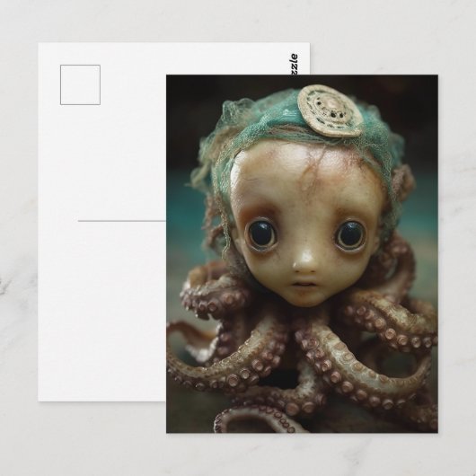 Octopus Assemblage Doll Briefkaart (Voorkant / Achterkant)