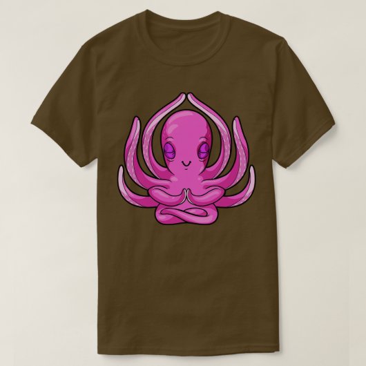 Octopus at Yoga Exercise T-shirt (Design voorkant)