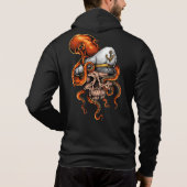 Octopus Attack Capture Skull Nautical Hoodie (Achterkant)