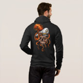 Octopus Attack Capture Skull Nautical Hoodie (Achterkant volledig)