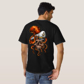 Octopus Attack Capture Skull Nautical T-shirt (Achterkant volledig)