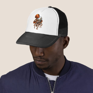 Octopus Attack Capture Skull Nautical Trucker Pet