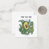 Octopus Avocado Notitiekaartje (Voorkant / Achterkant in situ)