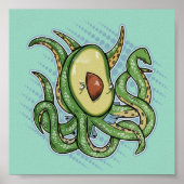 Octopus Avocado Poster (Voorkant)