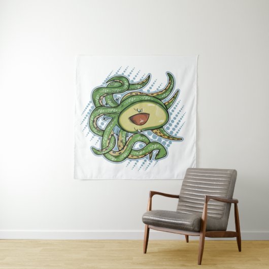 Octopus Avocado Wandkleed (In Situ (horizontaal))
