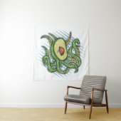 Octopus Avocado Wandkleed (In situ)