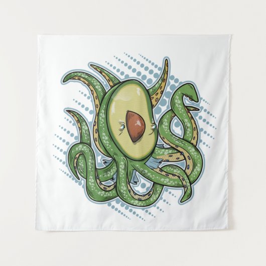 Octopus Avocado Wandkleed (Voorkant)