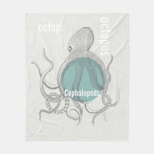 Octopus Baby Boy Onder het Zee Fleece Deken (Voorkant)