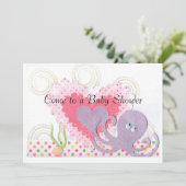 Octopus Baby shower Uitnodiging (Staand voorkant)