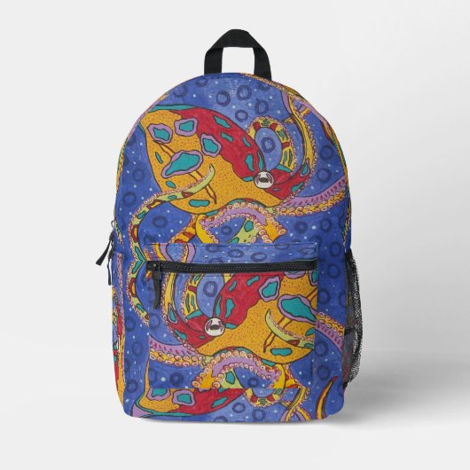 Octopus Back Pack Boekentas Bedrukte Rugzak (Voorkant)
