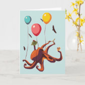 Octopus Ballon Avontuur Kaart (Gele Bloem)