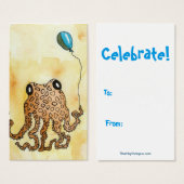 Octopus & ballon cadeau Labels Visitekaartjes (Voorkant /achterkant)