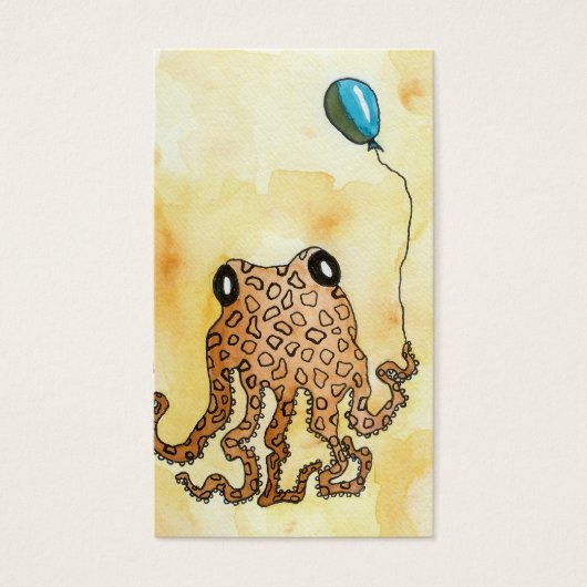 Octopus & ballon cadeau Labels Visitekaartjes (Voorkant)