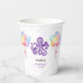 Octopus Balloon Paarse Bubble Kids Verjaardag Papieren Bekers (Voorkant)