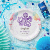 Octopus Balloon Paarse Bubble Kids Verjaardag Papieren Bordje (Feest)