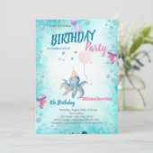 Octopus Balloon Zee Summer Birthday Party Kaart (Staand voorkant)