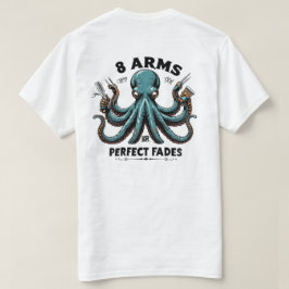 Octopus Barber T-shirt – 8 armen voor perfecte fad
